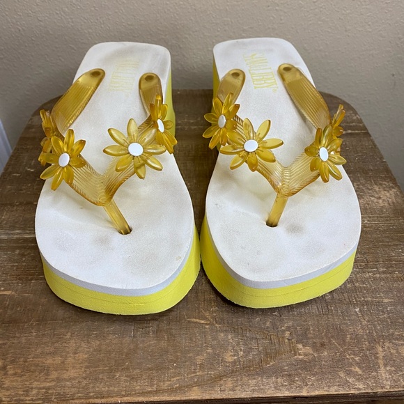 Sam & Libby 90s Y2K Chunky Square Toe Wedges - Picture 2 of 11